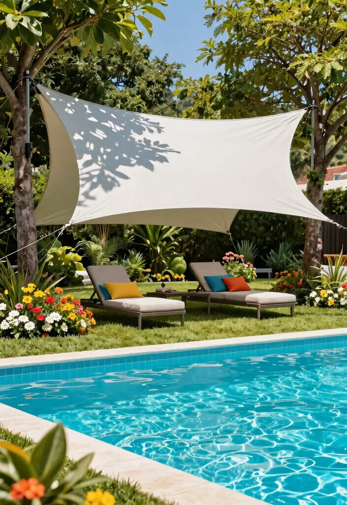 7 Best Above Ground Pool Umbrella Ideas Ultimate Shade 7. Sail Shade Canopy 0