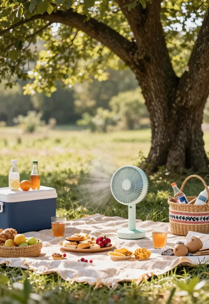 7 Cool Patio Decor Ideas with Fans for Hot Summer Days 6. Portable Battery Operated Fans Convenience on the Go 0