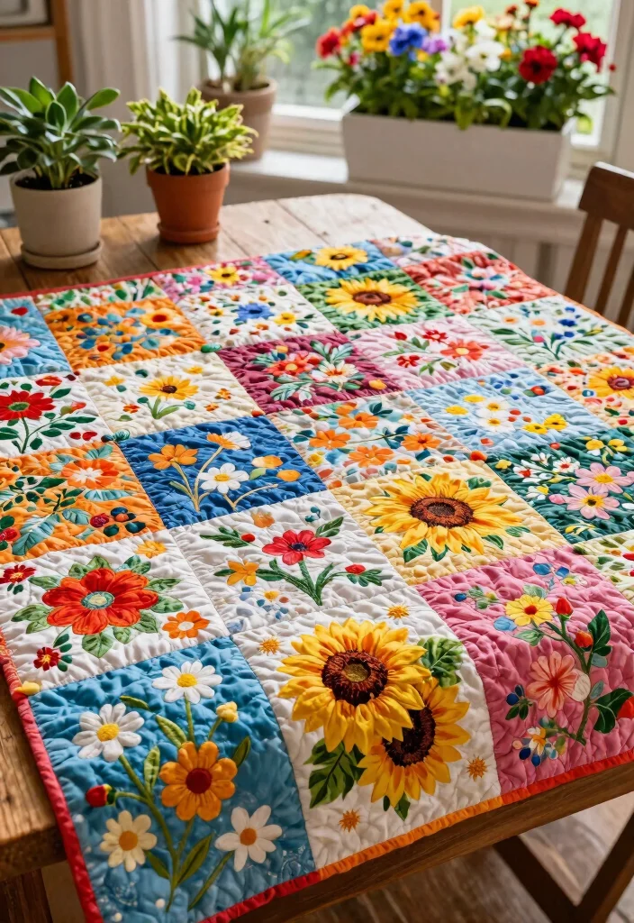 7 Creative Window Box Quilt Ideas for Sewing Projects 1. Vibrant Floral Patchwork 0