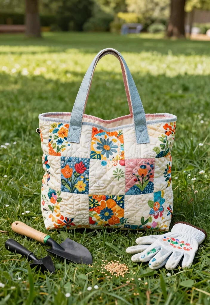 7 Creative Window Box Quilt Ideas for Sewing Projects 7. Quilted Garden Bags 0