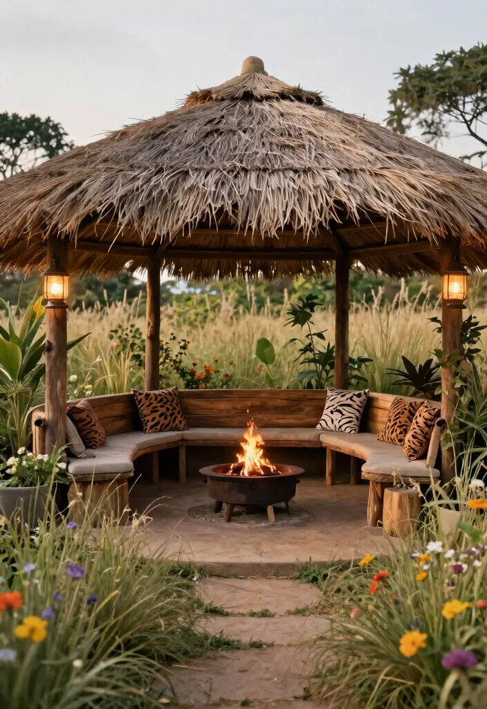 7 Exotic African Gazebo Ideas Thatched Roof Vibe 3. African Safari Inspired Gazebo 0