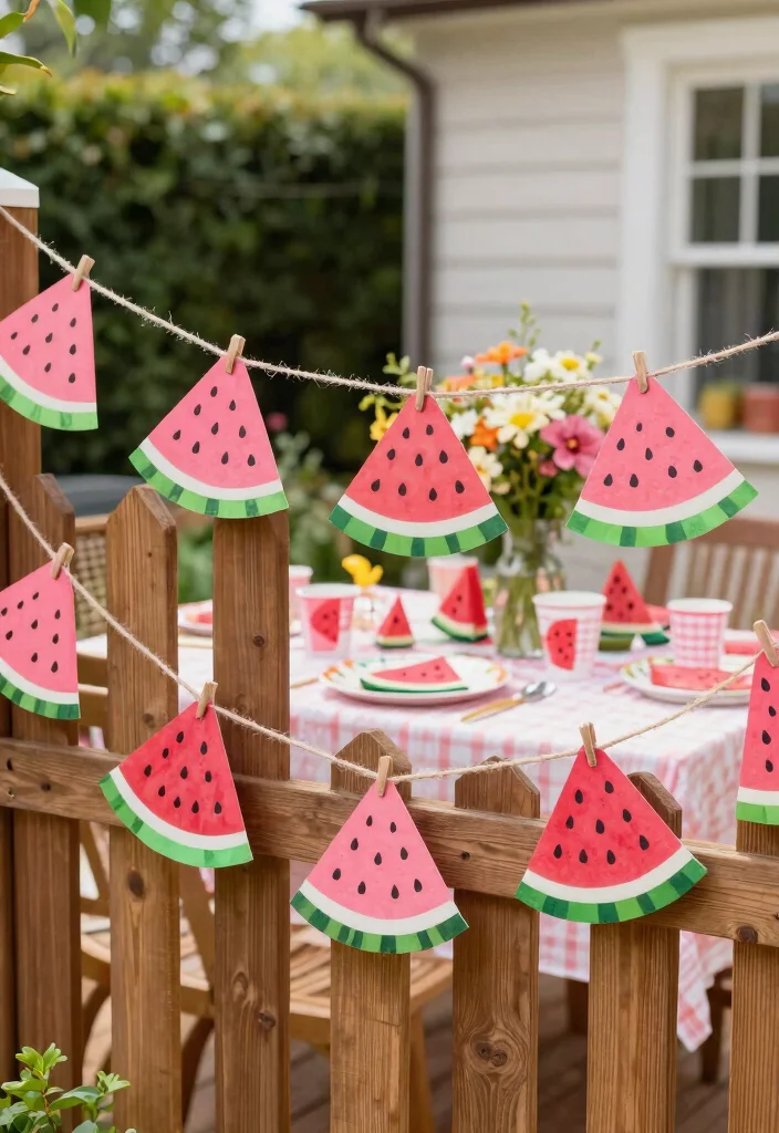 7 Fun Watermelon Patio Decor Ideas for Summer BBQs 3 7 Fun Watermelon Patio Decor Ideas for Summer BBQs 3. Watermelon Garlands 0