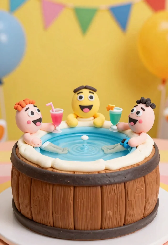 7 Hilarious Hot Tub Cake Ideas for Adult Birthday Parties 4 7 Hilarious Hot Tub Cake Ideas for Adult Birthday Parties 4. The Wacky Hot Tub Cake 0