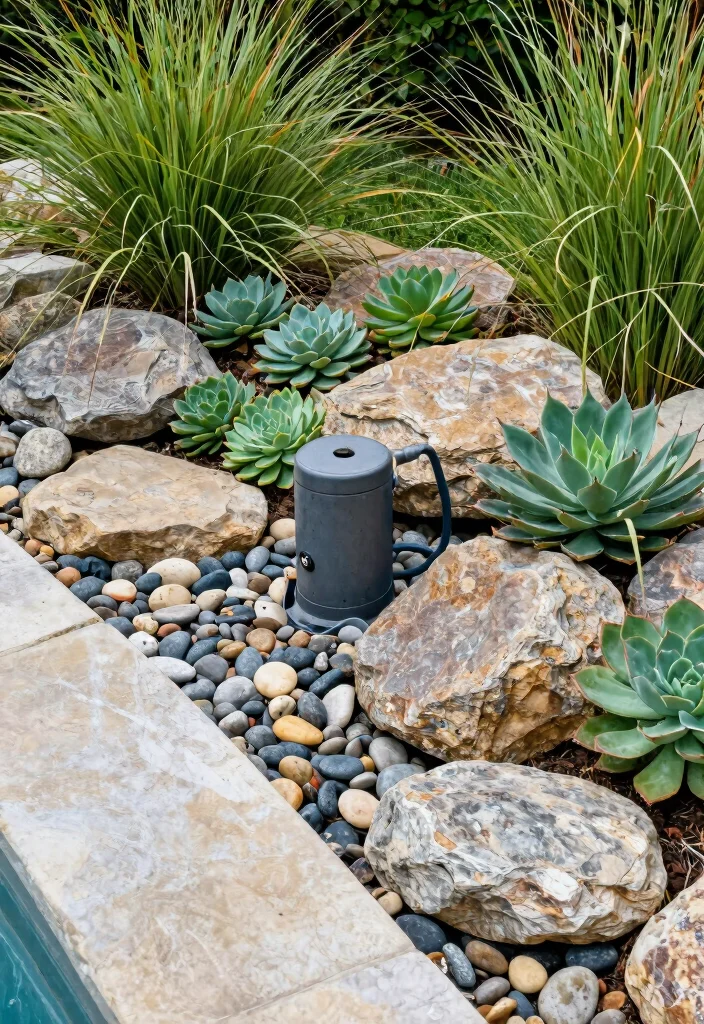 7 Quiet Above Ground Pool Pump Ideas to Hide Equipment 4. Stone or Rock Feature 0