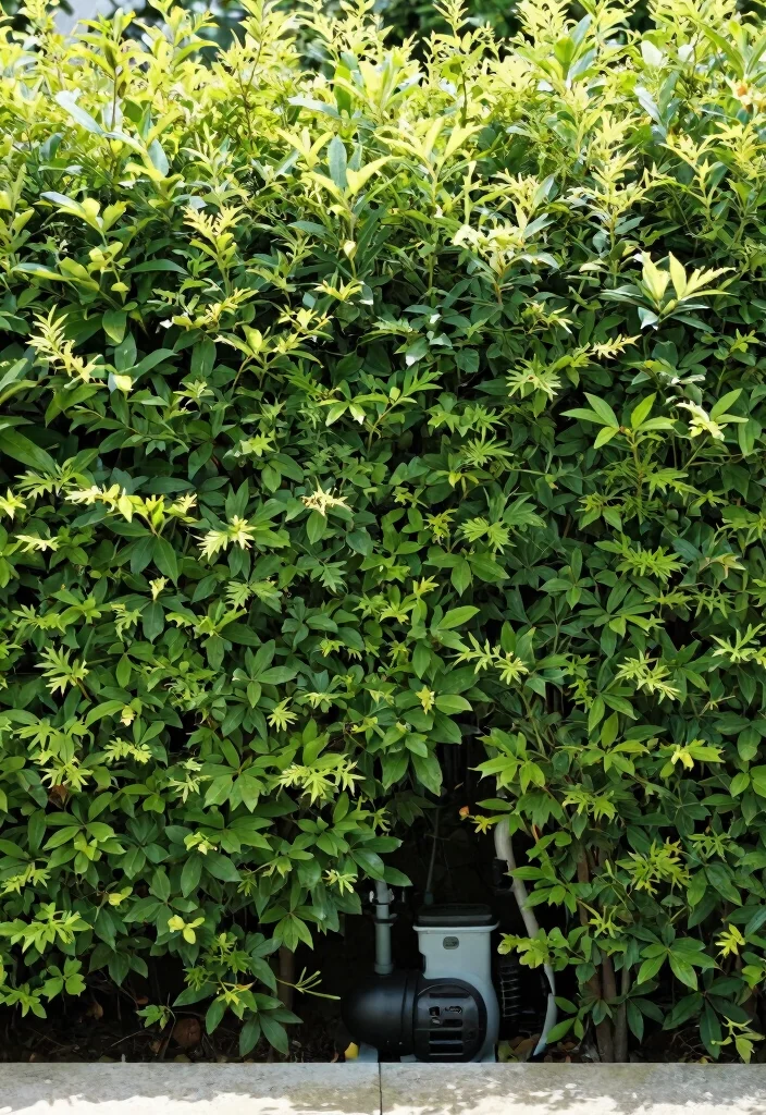 7 Quiet Above Ground Pool Pump Ideas to Hide Equipment 6. Plant a Privacy Hedge 0