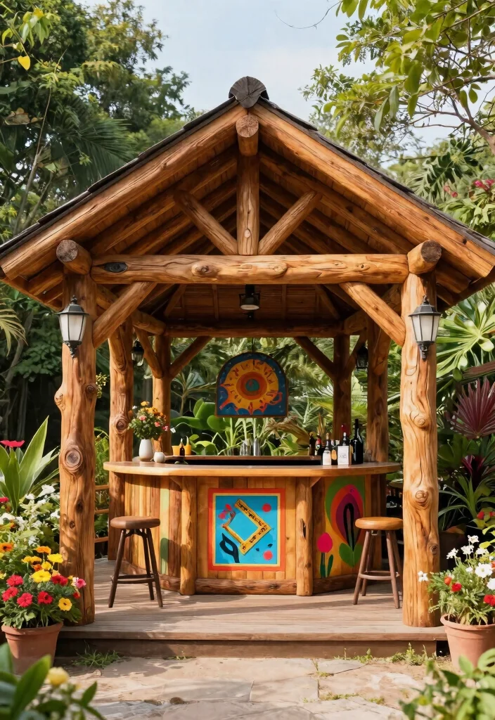 7 Rustic Log Gazebo Ideas for Cabin Backyards 7. Customizable Log Gazebo 0