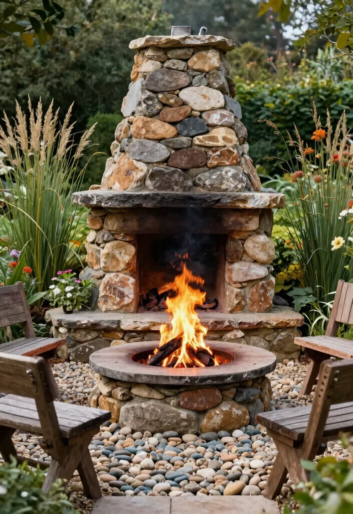 7 Rustic Silo Fire Pit Ideas for Your Farmhouse Backyard Vibe 6. Rustic Stone Silo Fire Pit 0