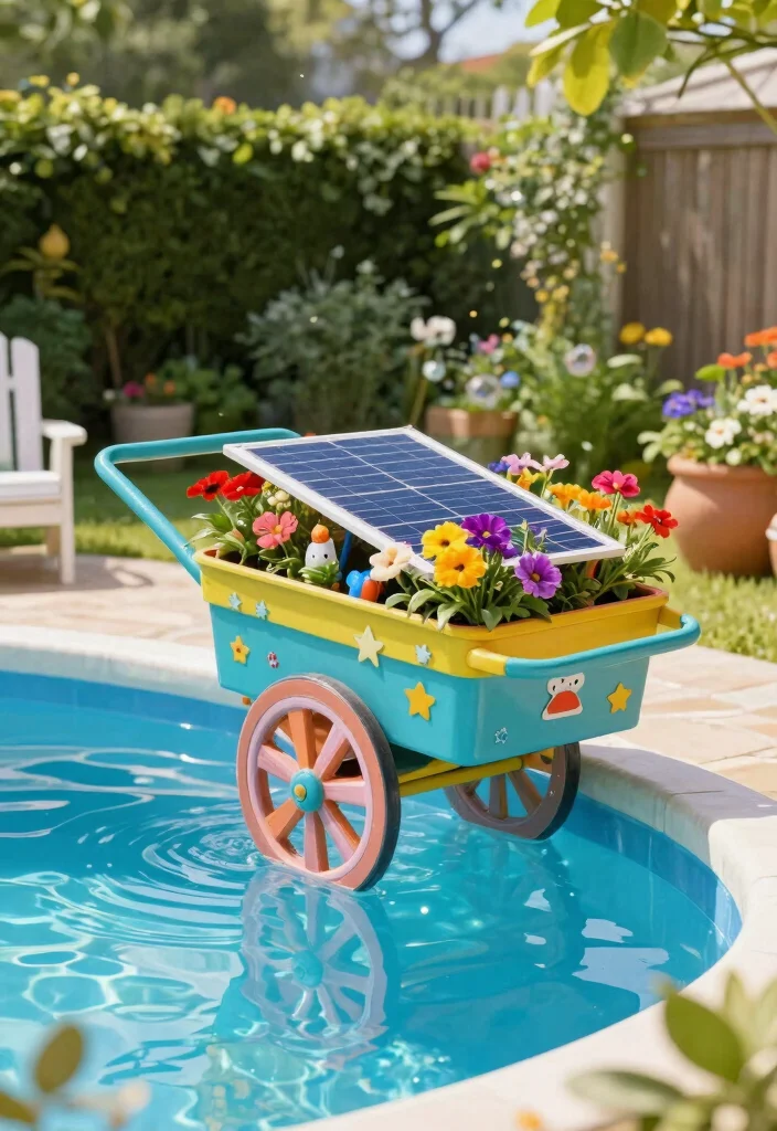 7 Smart Above Ground Pool Solar Cover Reel Ideas DIY 3. Repurposed Furniture Solar Cover Reel 0