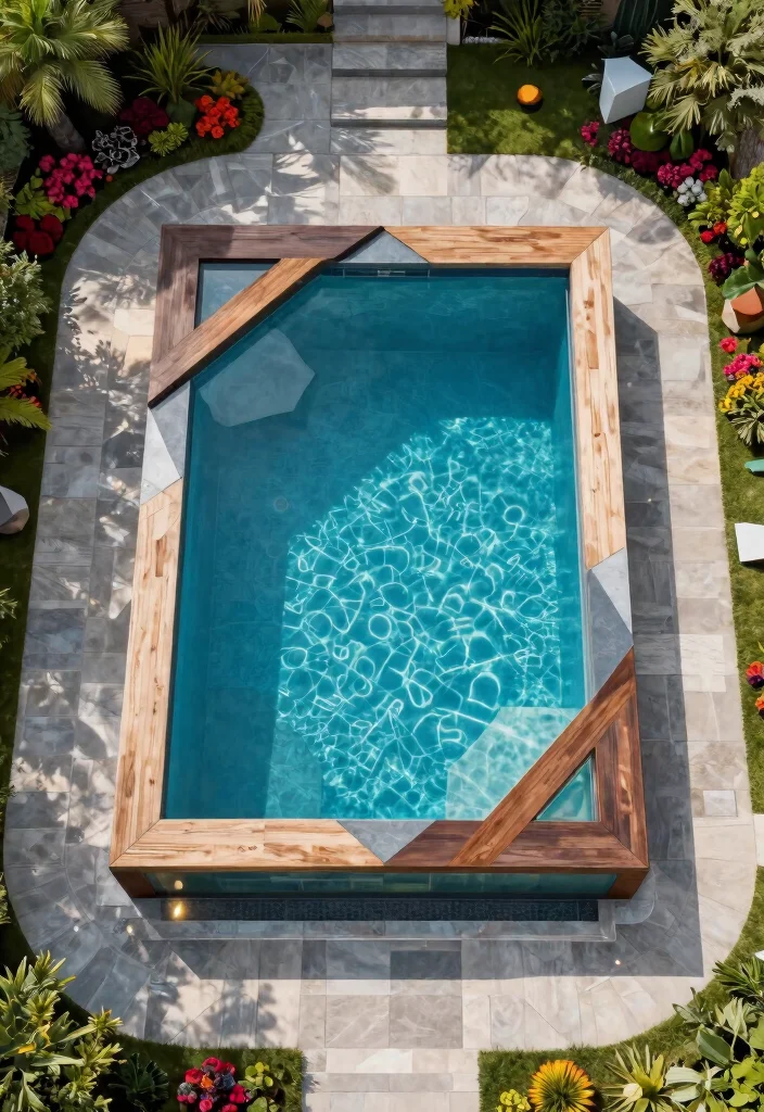 7 Sturdy Above Ground Pool Frame Ideas Custom Builds 7. Artistic Geometric Frame 0