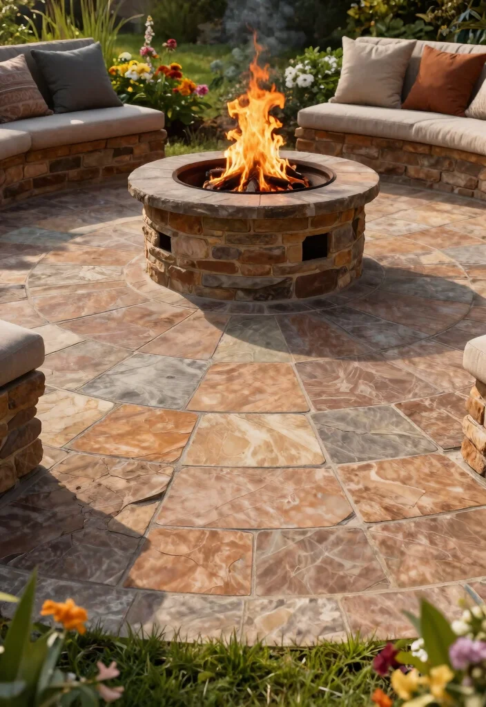 9 Best Fire Pit Flooring Ideas Fireproof and Safe 1. Elegant Stone Pavers 0