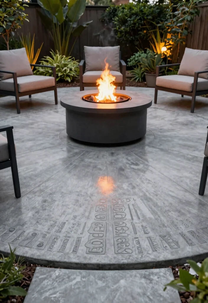 9 Best Fire Pit Flooring Ideas Fireproof and Safe 4. Durable Concrete Slabs 0