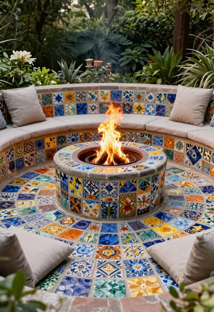 9 Best Fire Pit Flooring Ideas Fireproof and Safe 7. Stylish Tiles 0
