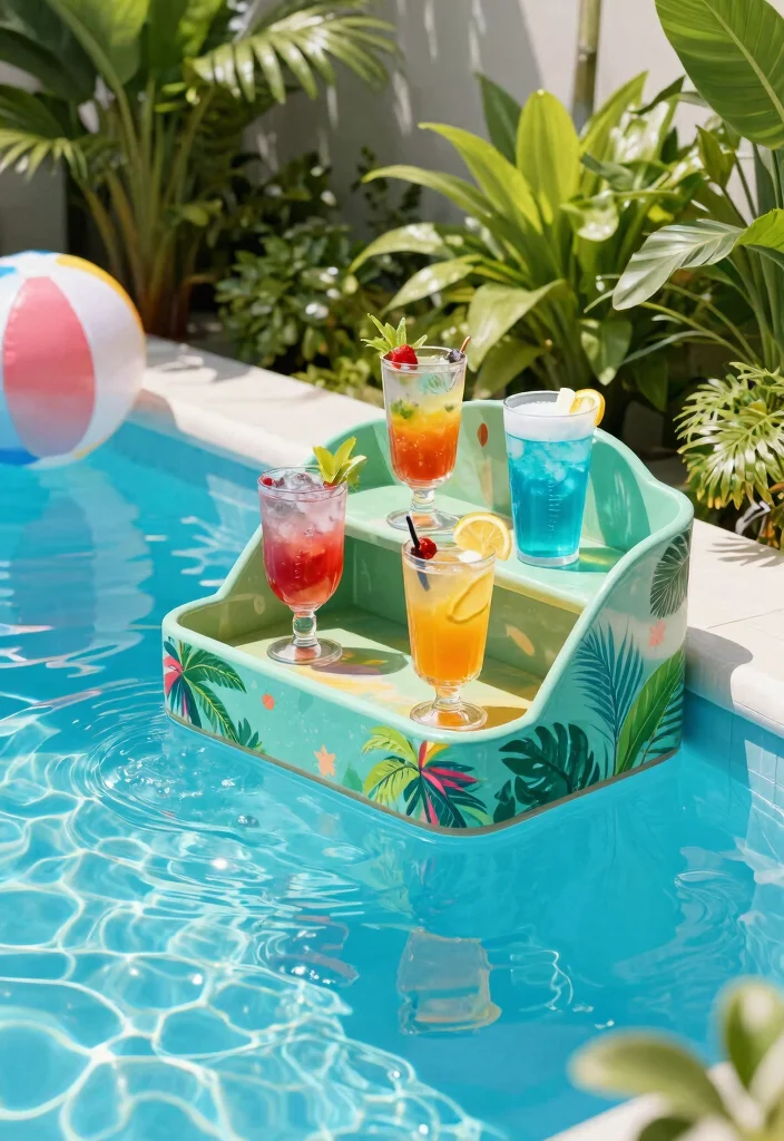 9 Clever Pool Shelf Ideas Above Ground Hold Your Drinks 1. Floating Pool Shelf 0