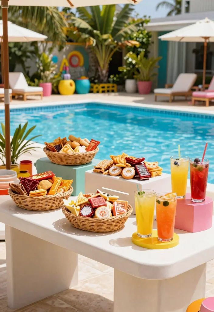 9 Clever Pool Shelf Ideas Above Ground Hold Your Drinks 4. Poolside Snack Station 0