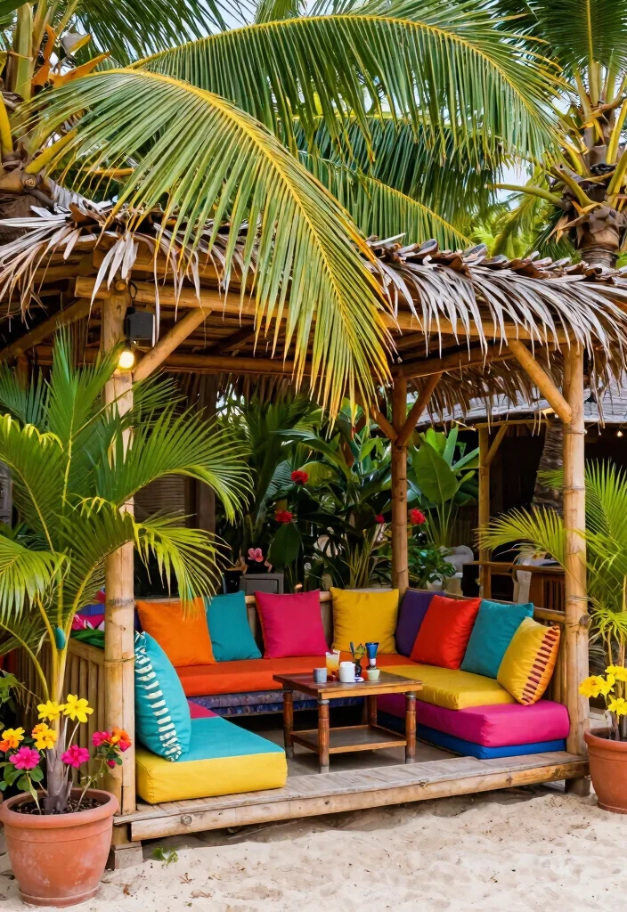 9 Cozy Above Ground Pool Cabana Ideas for Shade 3. Tropical Paradise Escape 0