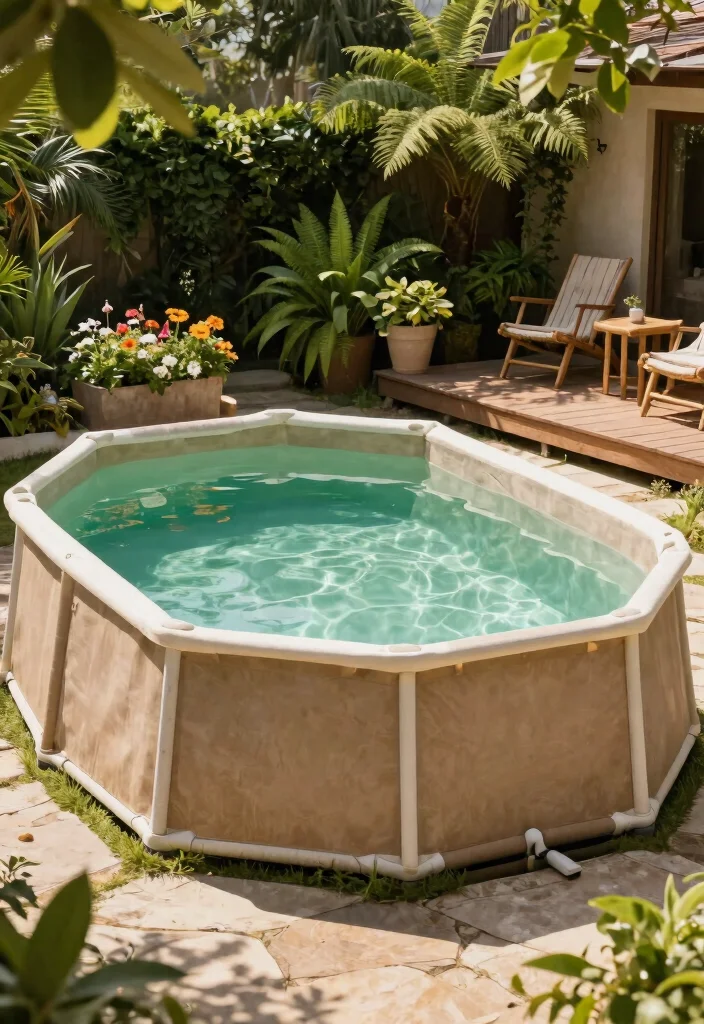 9 Creative Above Ground Pool Coating Ideas to Upgrade 1. Nature Inspired Earth Tones 0