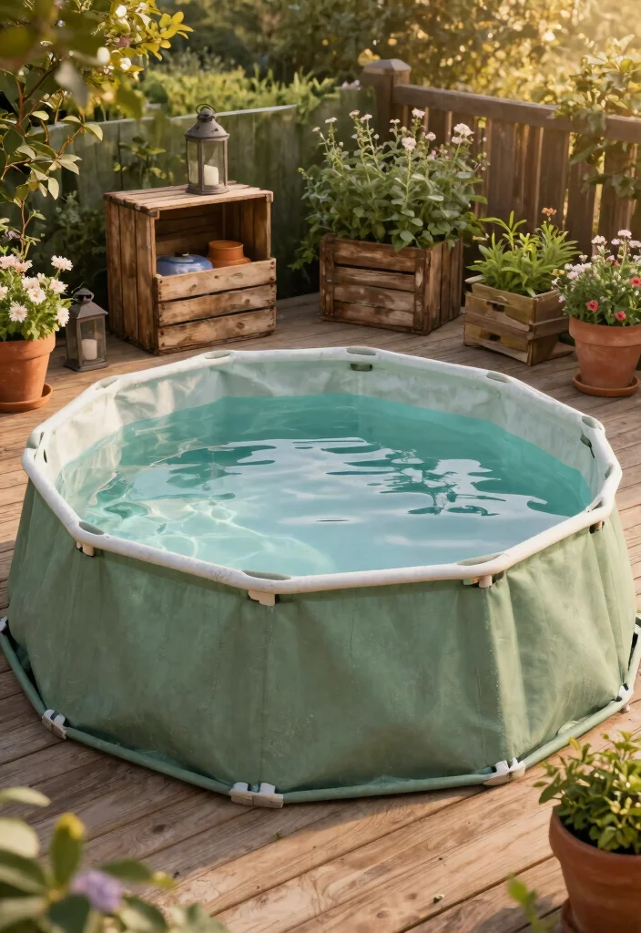 9 Creative Above Ground Pool Coating Ideas to Upgrade 3. Rustic Chalk Paint Finish 0