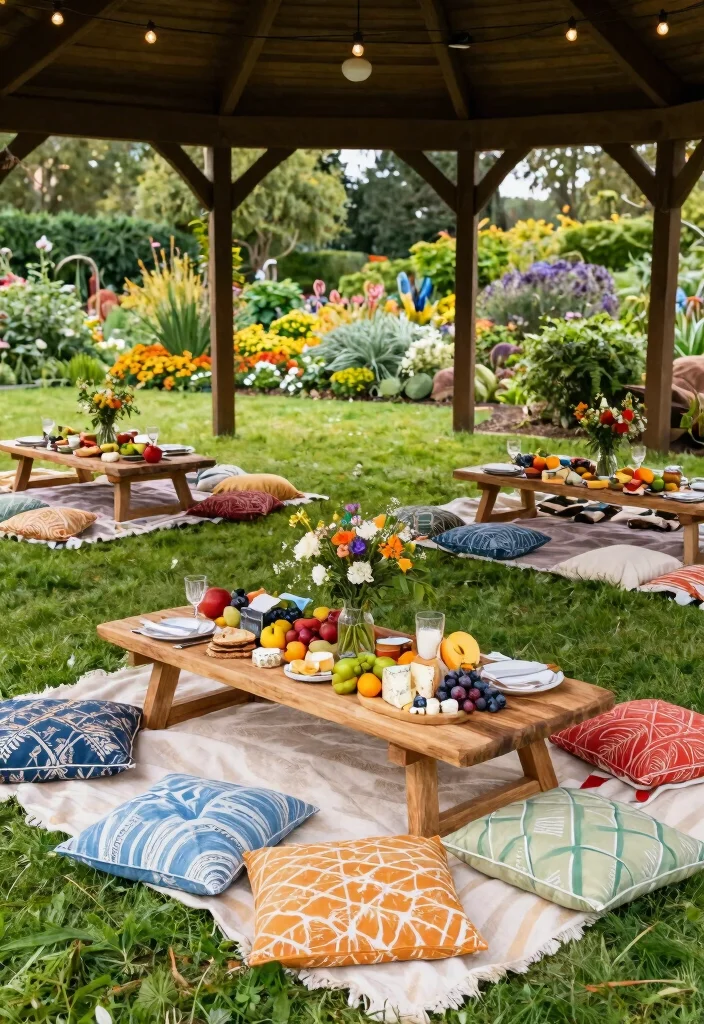 9 Creative Gazebo Food Stall Ideas for Outdoor Events 5. Picnic Style Dining 0
