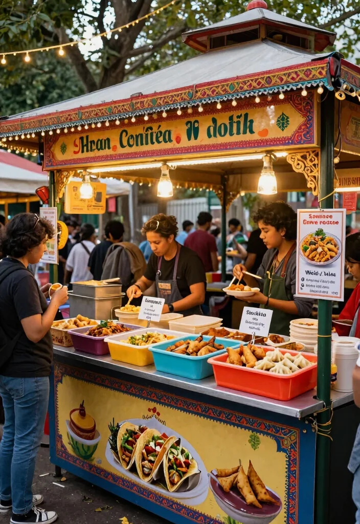 9 Creative Gazebo Food Stall Ideas for Outdoor Events 6. Global Street Food Corner 0