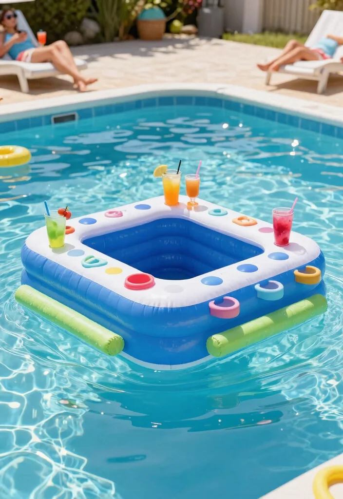 9 DIY Above Ground Pool Bar Top Ideas for Entertaining 6 9 DIY Above Ground Pool Bar Top Ideas for Entertaining 6. Floating Pool Bar 0