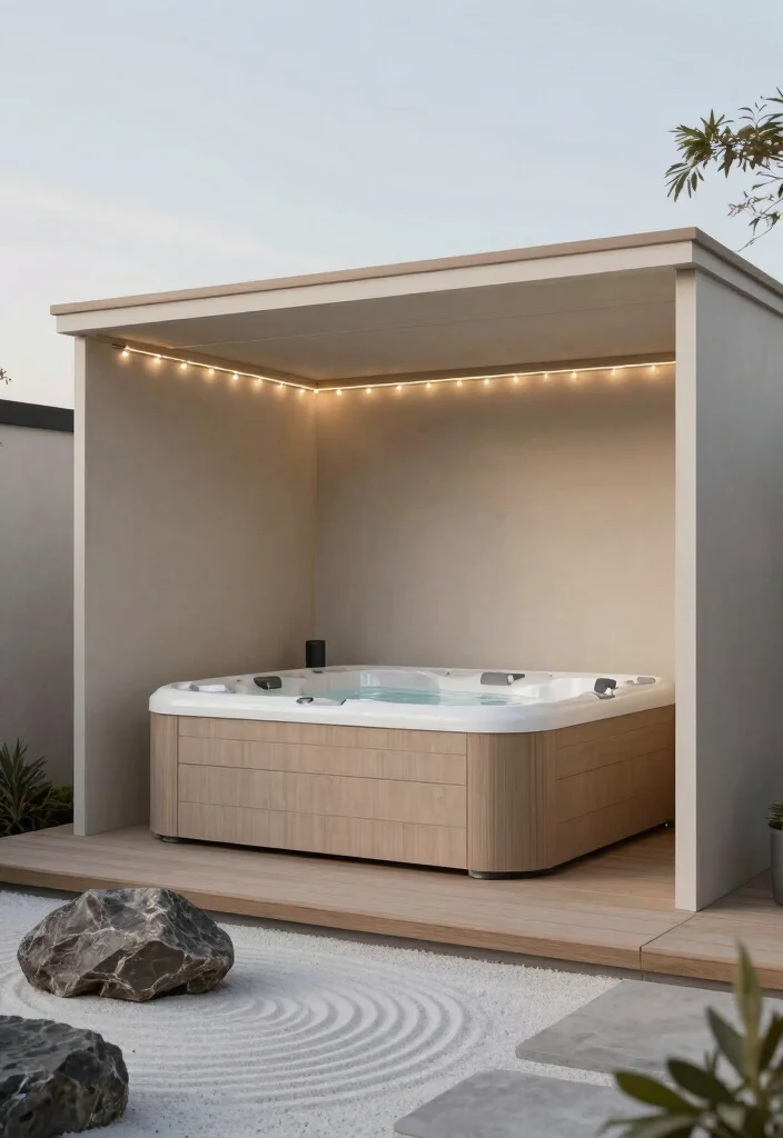 9 Dreamy She Shed Hot Tub Ideas for a Private Spa Retreat 3 9 Dreamy She Shed Hot Tub Ideas for a Private Spa Retreat 3. Minimalist Zen Retreat 0
