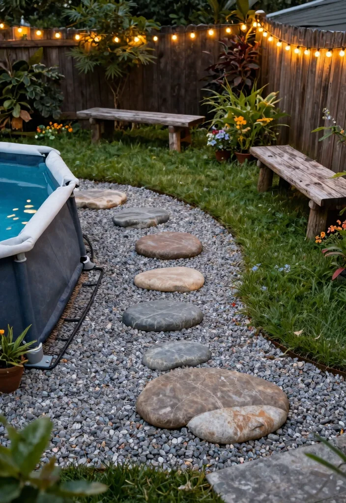9 Elegant Above Ground Pool Pavers Ideas for a Clean Look 6 9 Elegant Above Ground Pool Pavers Ideas for a Clean Look 6. Gravel Pavers for a Rustic Touch 0