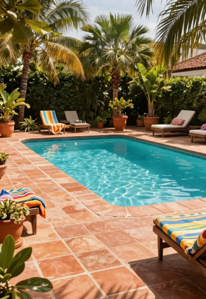 9 Elegant Above Ground Pool Pavers Ideas for a Clean Look 7 9 Elegant Above Ground Pool Pavers Ideas for a Clean Look 7. Terracotta Tiles for a Tropical Feel 0