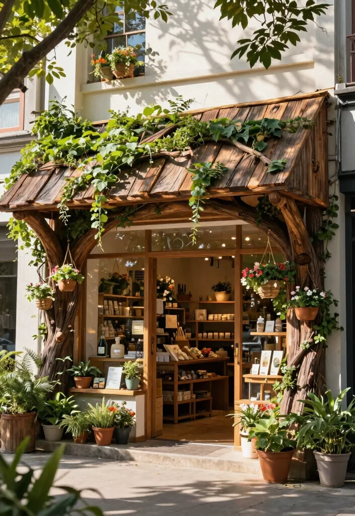 9 Eye Catching Shop Awning Ideas Boost Curb Appeal 1. Nature Inspired Canopy Awning 0