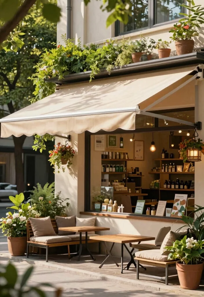 9 Eye Catching Shop Awning Ideas Boost Curb Appeal 3. Retractable Eco Awning for Flexibility 0