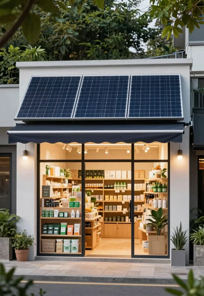 9 Eye Catching Shop Awning Ideas Boost Curb Appeal 9. Integrated Solar Panel Awning 0