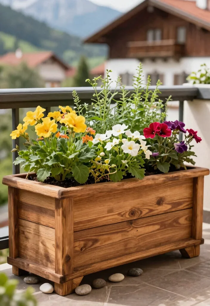 9 Lush German Window Planter Ideas Bavarian Balcony Vibe 4. Rustic Charm Wooden Planter Boxes 0