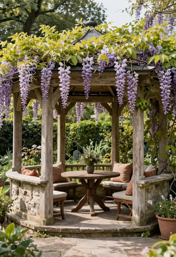 9 Lush Mediterranean Gazebo Ideas Tuscan Style 1. Classic Stone Gazebo 0