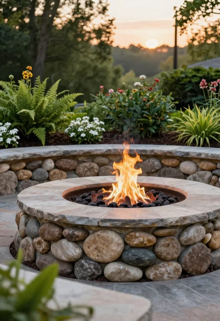 9 Neat Fire Pit Edging Ideas for a Clean Landscape Look 1. Natural Stone Elegance 0