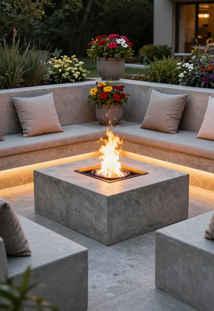 9 Neat Fire Pit Edging Ideas for a Clean Landscape Look 6. Concrete Surrounds 0