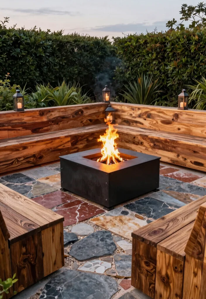 9 Neat Fire Pit Edging Ideas for a Clean Landscape Look 8. Mixed Materials 0