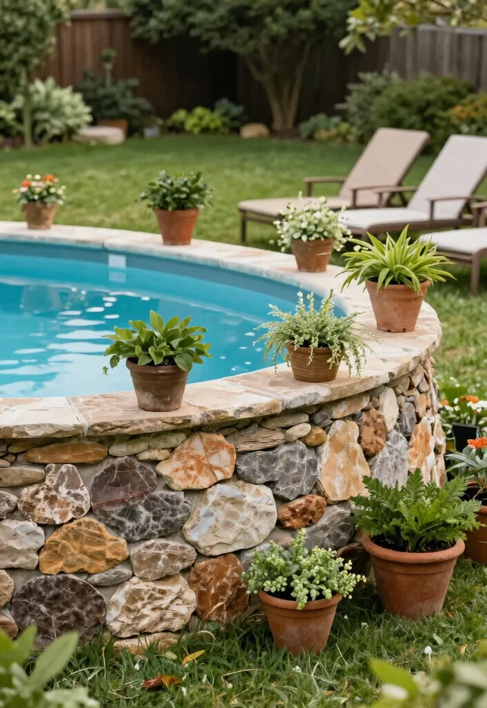 9 Practical Above Ground Pool Filter Ideas Hide the Mess 2. Decorative Stone Wall 0