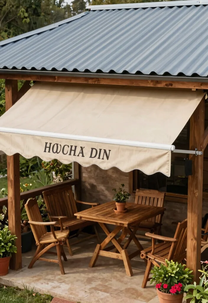 9 Rustic Corrugated Awning Ideas for Farmhouse Patios 7 9 Rustic Corrugated Awning Ideas for Farmhouse Patios 7. DIY Corrugated Awning Design 0