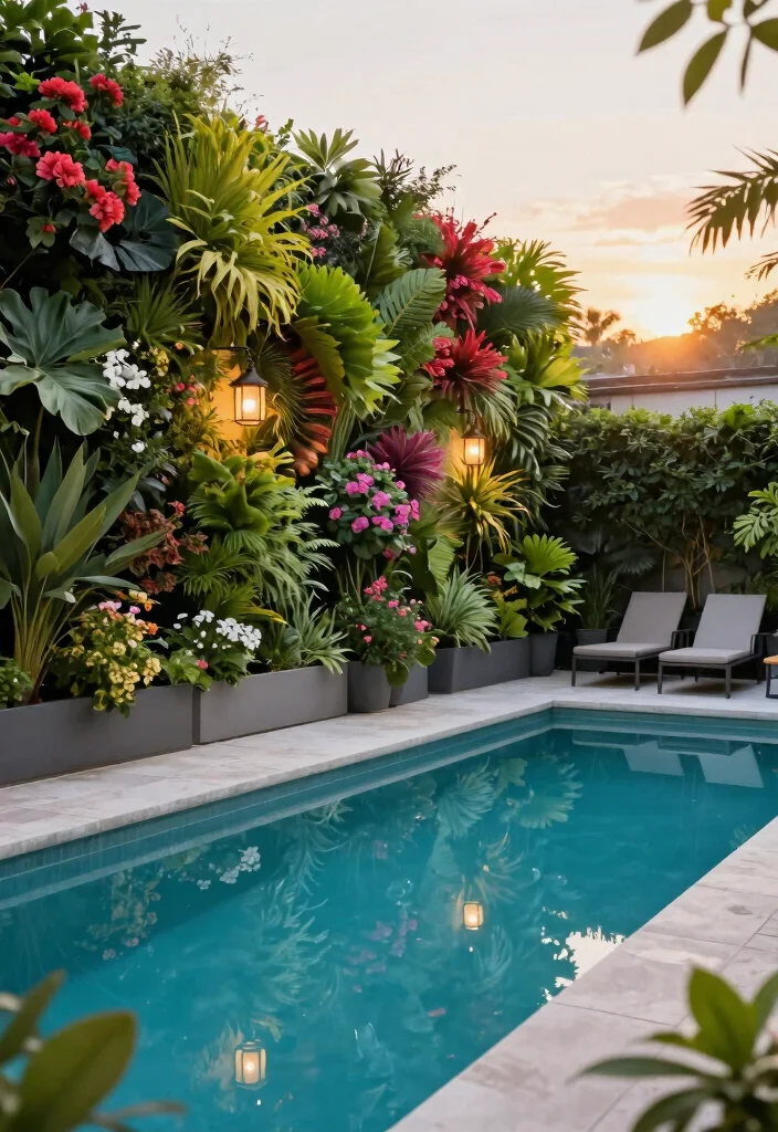 9 Sleek Above Ground Lap Pool Ideas for Narrow Backyards 1. The Vertical Garden Pool 0