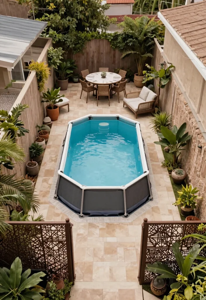 9 Sleek Above Ground Lap Pool Ideas for Narrow Backyards 9. Multi Zone Outdoor Spaces 0