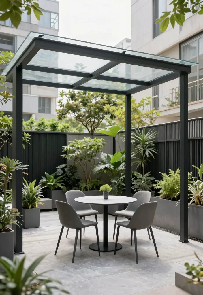 9 Sleek Polycarbonate Canopy Ideas Modern Protection 1. Minimalist Geometric Canopy 0