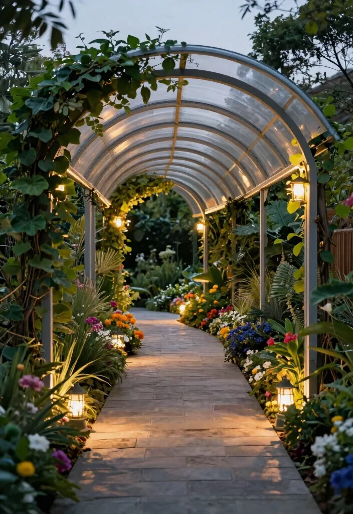 9 Sleek Polycarbonate Canopy Ideas Modern Protection 2. Garden Walkway Awning 0