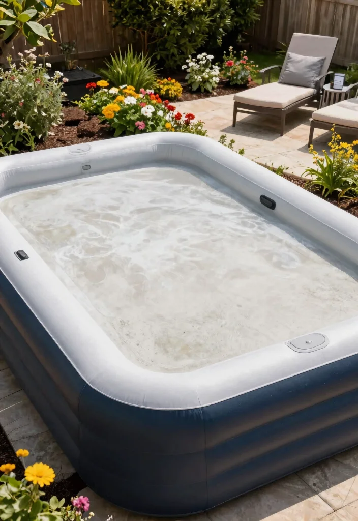 9 Sturdy Inflatable Hot Tub Base Ideas DIY Pads 4. Concrete Slab Heavy Duty Support 0