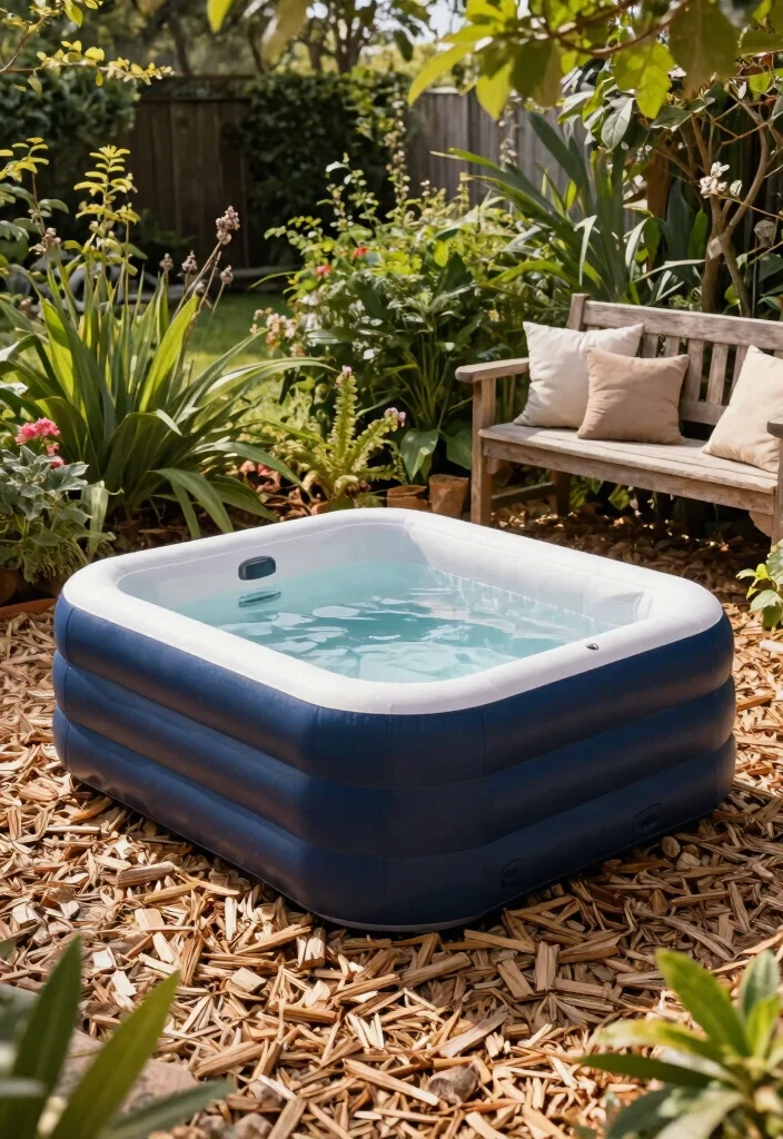 9 Sturdy Inflatable Hot Tub Base Ideas DIY Pads 5. Eco Friendly Options Wood Chips or Bark 0