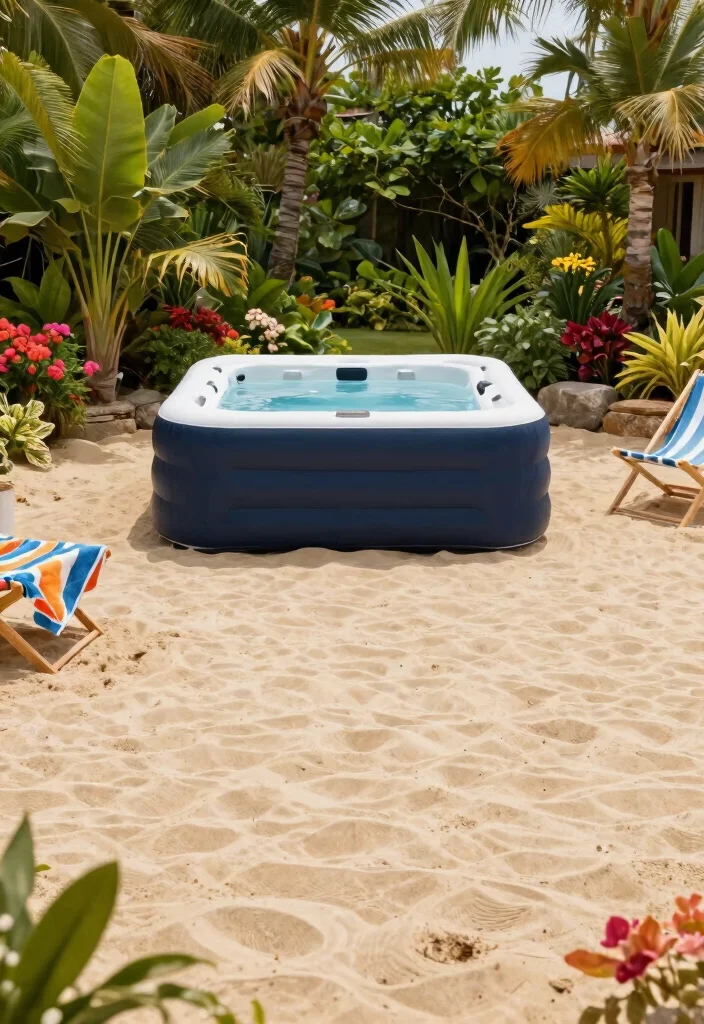 9 Sturdy Inflatable Hot Tub Base Ideas DIY Pads 8. Sand Base Soft and Adaptable 0