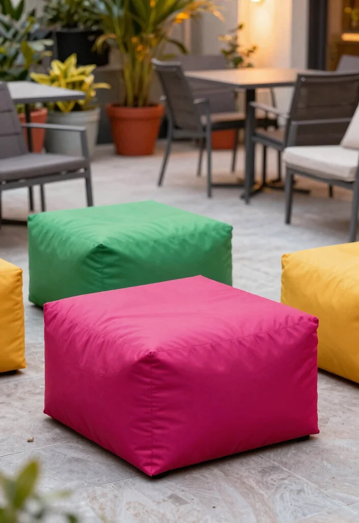 9 Stylish Patio Ottoman Decor Inspiration for Lounging 7. Outdoor Friendly Fabrics for Easy Maintenance 0