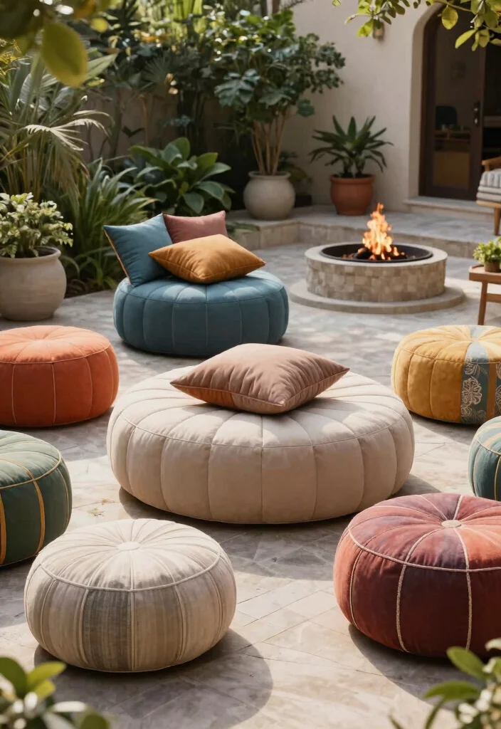 9 Stylish Patio Ottoman Decor Inspiration for Lounging 8. Layering Your Space with Ottomans 0