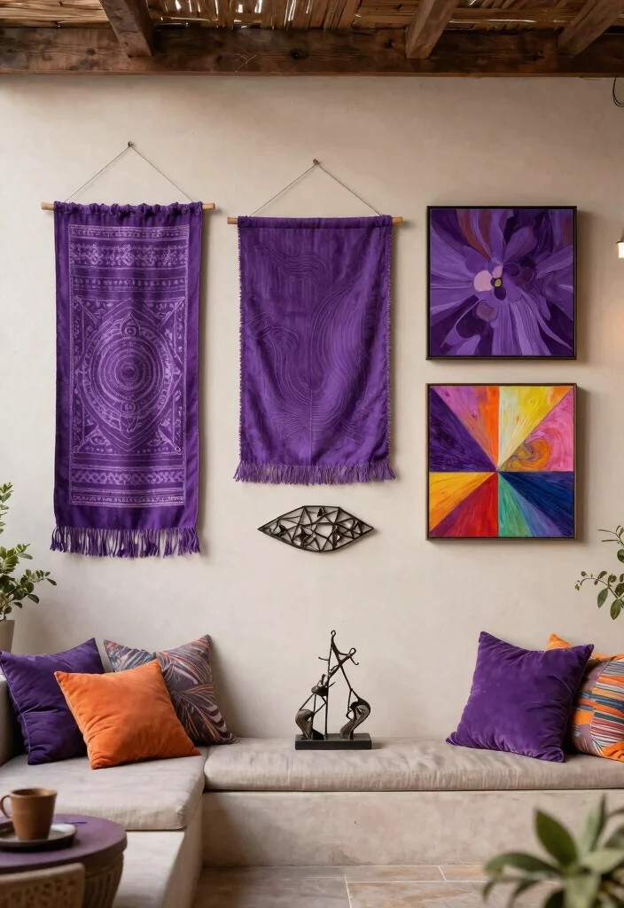 9 Vibrant Purple Patio Decor Ideas for a Boho Garden Vibe 8 9 Vibrant Purple Patio Decor Ideas for a Boho Garden Vibe 8. Unique Purple Wall Art 0