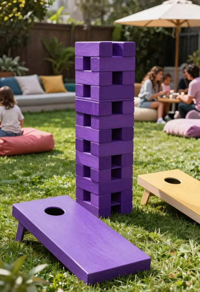 9 Vibrant Purple Patio Decor Ideas for a Boho Garden Vibe 9 9 Vibrant Purple Patio Decor Ideas for a Boho Garden Vibe 9. Fun Purple Outdoor Games 0