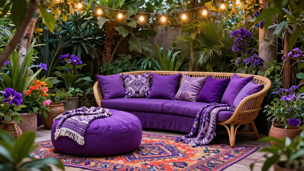 9 Vibrant Purple Patio Decor Ideas for a Boho Garden Vibe
