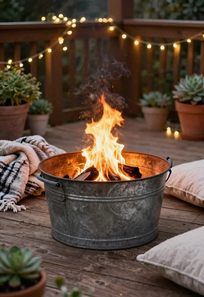 9 Vintage Galvanized Fire Pit Ideas Cheap DIY 3. Rustic Galvanized Bucket Fire Pit 0
